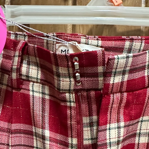 Moi Red and White Plaid Trousers - Picture 3 of 7
